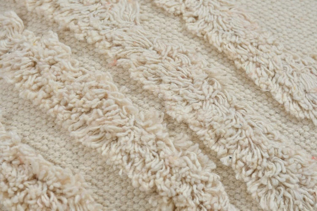 Boho Tufted Cushion Cover | 40x40cm | Cream | Textured Cotton | Handmade