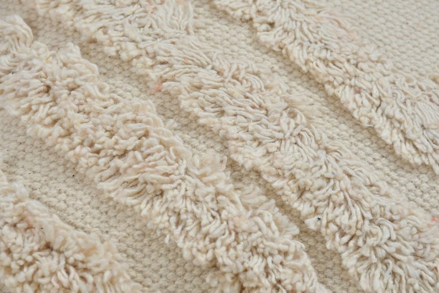 Boho Tufted Cushion Cover | 40x40cm | Cream | Textured Cotton | Handmade